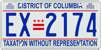 DC license plate EX2174