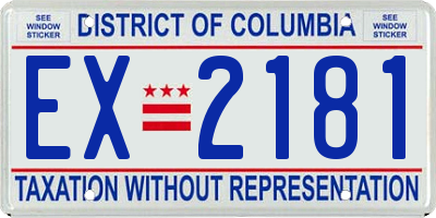 DC license plate EX2181