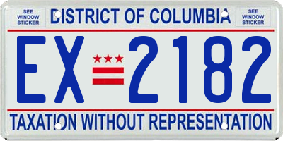 DC license plate EX2182