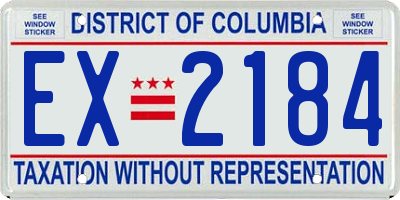 DC license plate EX2184