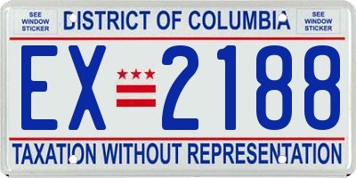 DC license plate EX2188