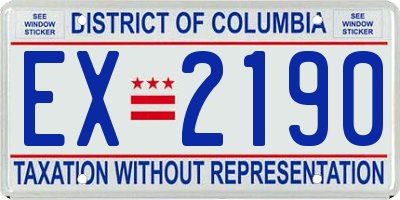 DC license plate EX2190