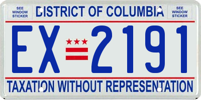 DC license plate EX2191