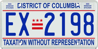 DC license plate EX2198