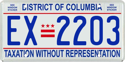 DC license plate EX2203