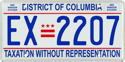 DC license plate EX2207