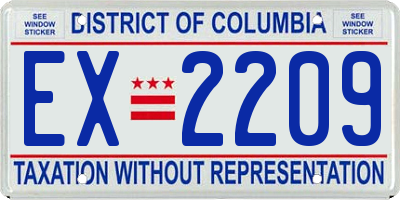 DC license plate EX2209