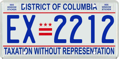 DC license plate EX2212