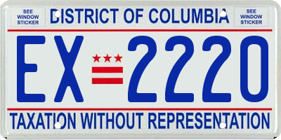 DC license plate EX2220