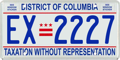 DC license plate EX2227