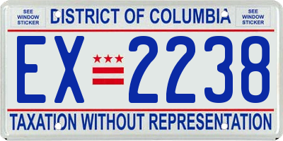 DC license plate EX2238