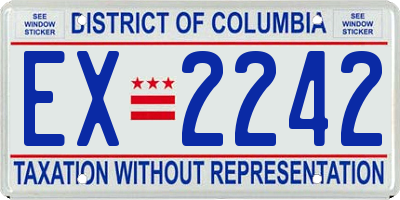 DC license plate EX2242