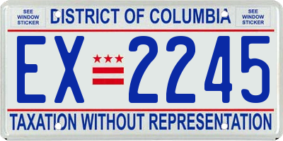 DC license plate EX2245