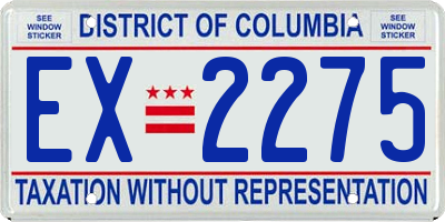 DC license plate EX2275