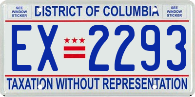 DC license plate EX2293