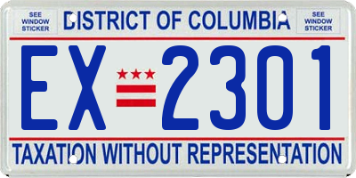 DC license plate EX2301