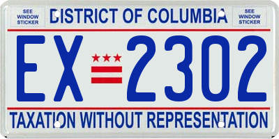 DC license plate EX2302