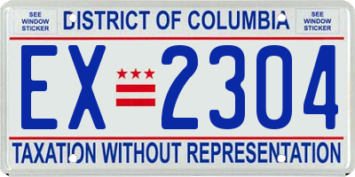 DC license plate EX2304