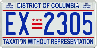 DC license plate EX2305
