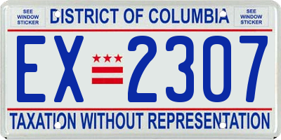 DC license plate EX2307