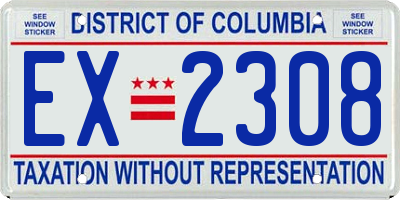 DC license plate EX2308