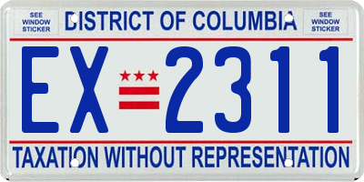 DC license plate EX2311