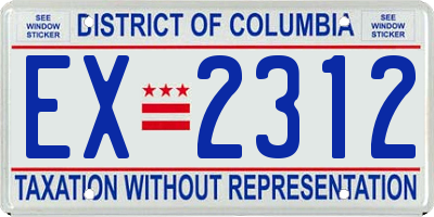 DC license plate EX2312