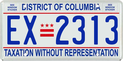 DC license plate EX2313