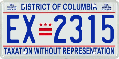 DC license plate EX2315