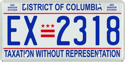 DC license plate EX2318