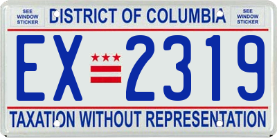 DC license plate EX2319