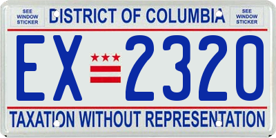 DC license plate EX2320