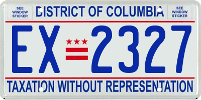 DC license plate EX2327