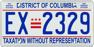 DC license plate EX2329