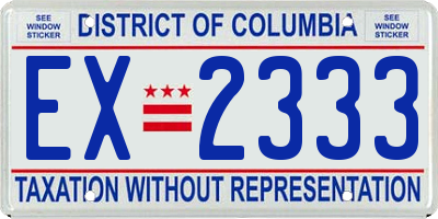 DC license plate EX2333