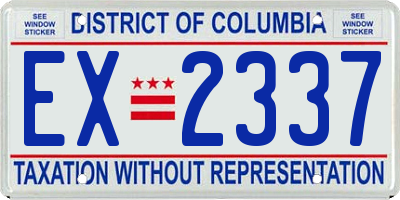 DC license plate EX2337