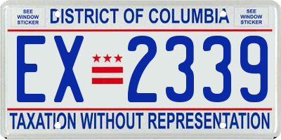 DC license plate EX2339