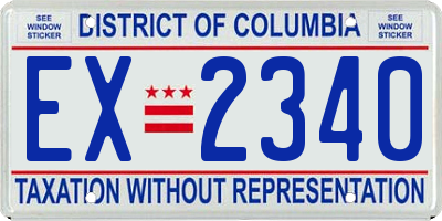 DC license plate EX2340