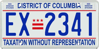 DC license plate EX2341