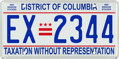 DC license plate EX2344
