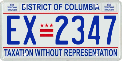 DC license plate EX2347