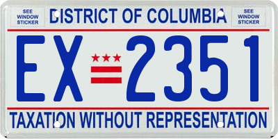 DC license plate EX2351