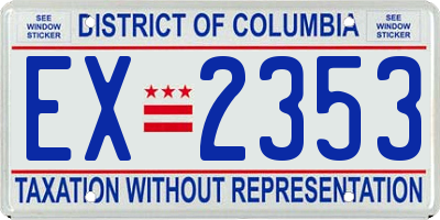 DC license plate EX2353