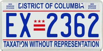 DC license plate EX2362