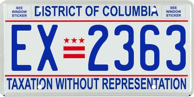 DC license plate EX2363