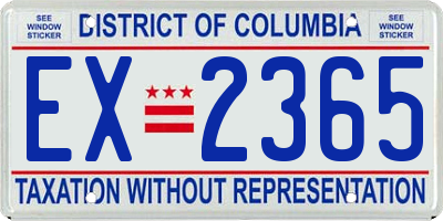 DC license plate EX2365