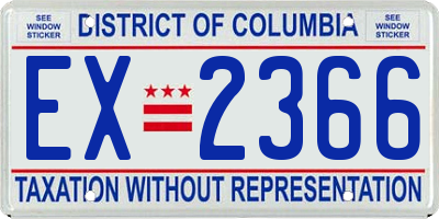 DC license plate EX2366