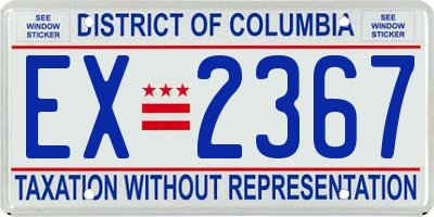DC license plate EX2367