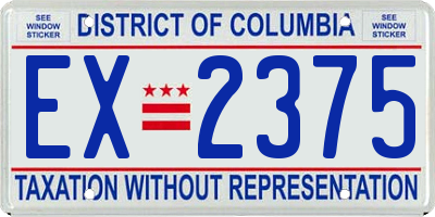 DC license plate EX2375