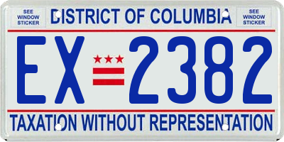 DC license plate EX2382